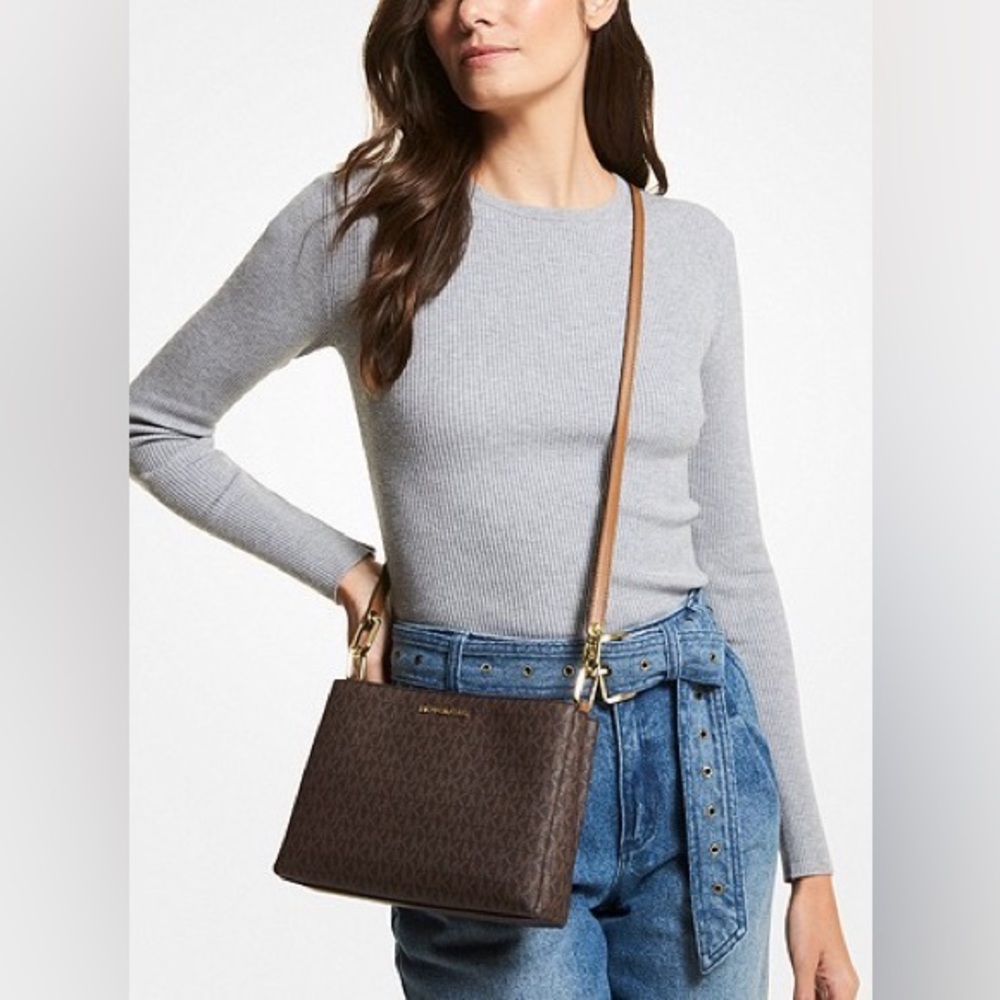 Michael Kors Trisha Medium Logo Crossbody Bag